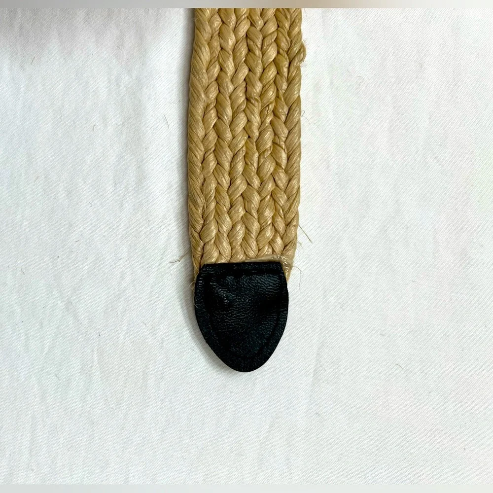 Women's Woven Tan Belt with Brown Accent